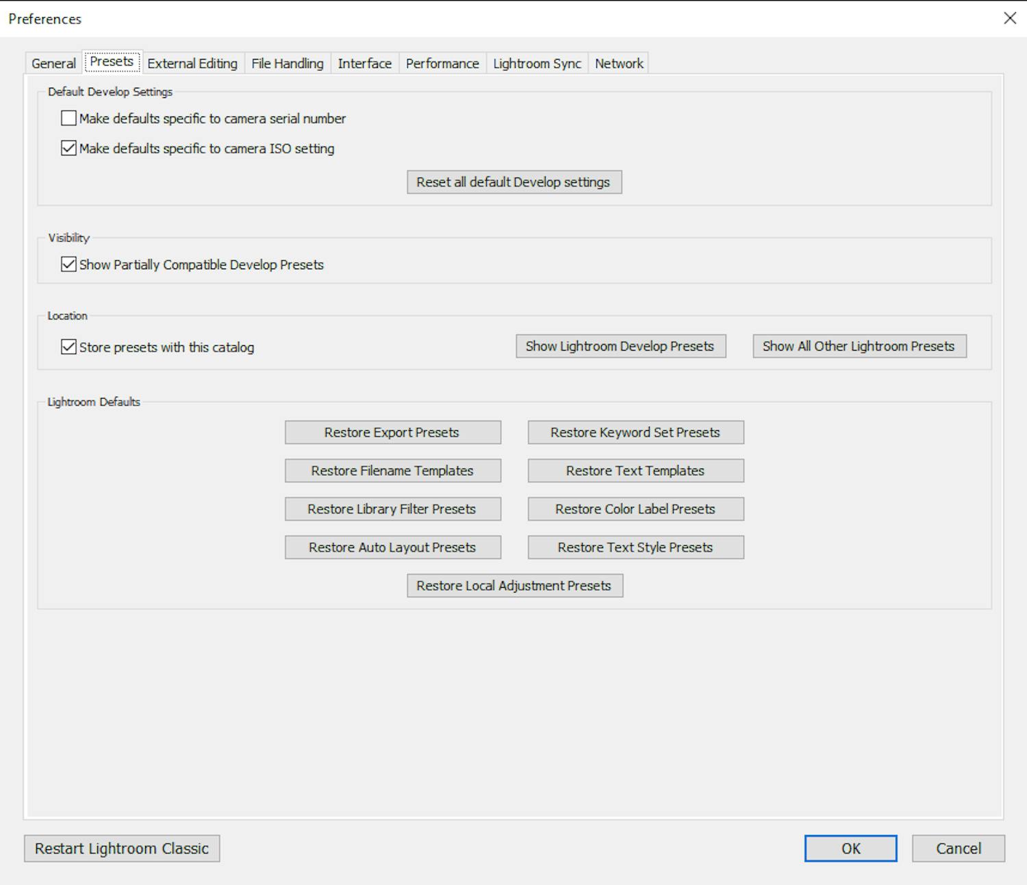 Lightroomin säätöjä